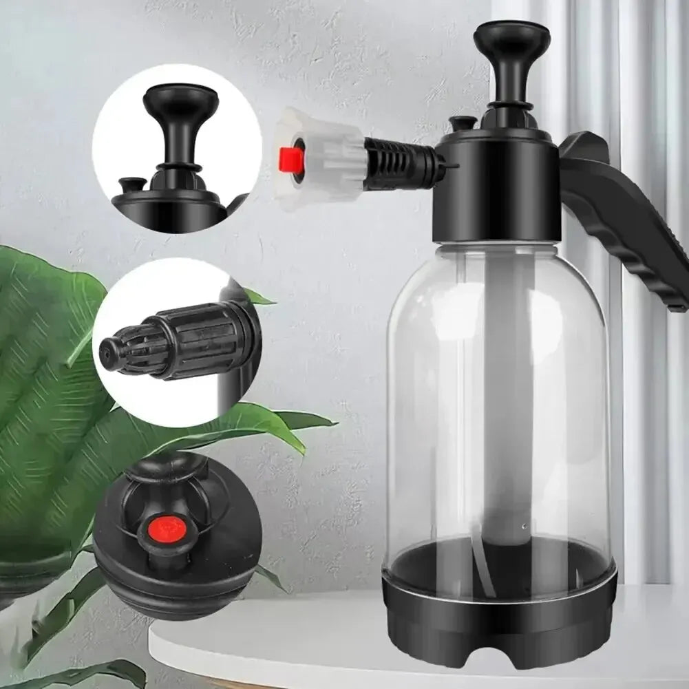 Handschaumsprüher mit Pumpgriff und Sprühkopf, Detailansicht